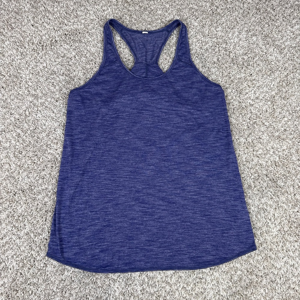 Lululemon Racerback Tank Top Womens 6 Purple Space Dye Twisted Open Back Yoga